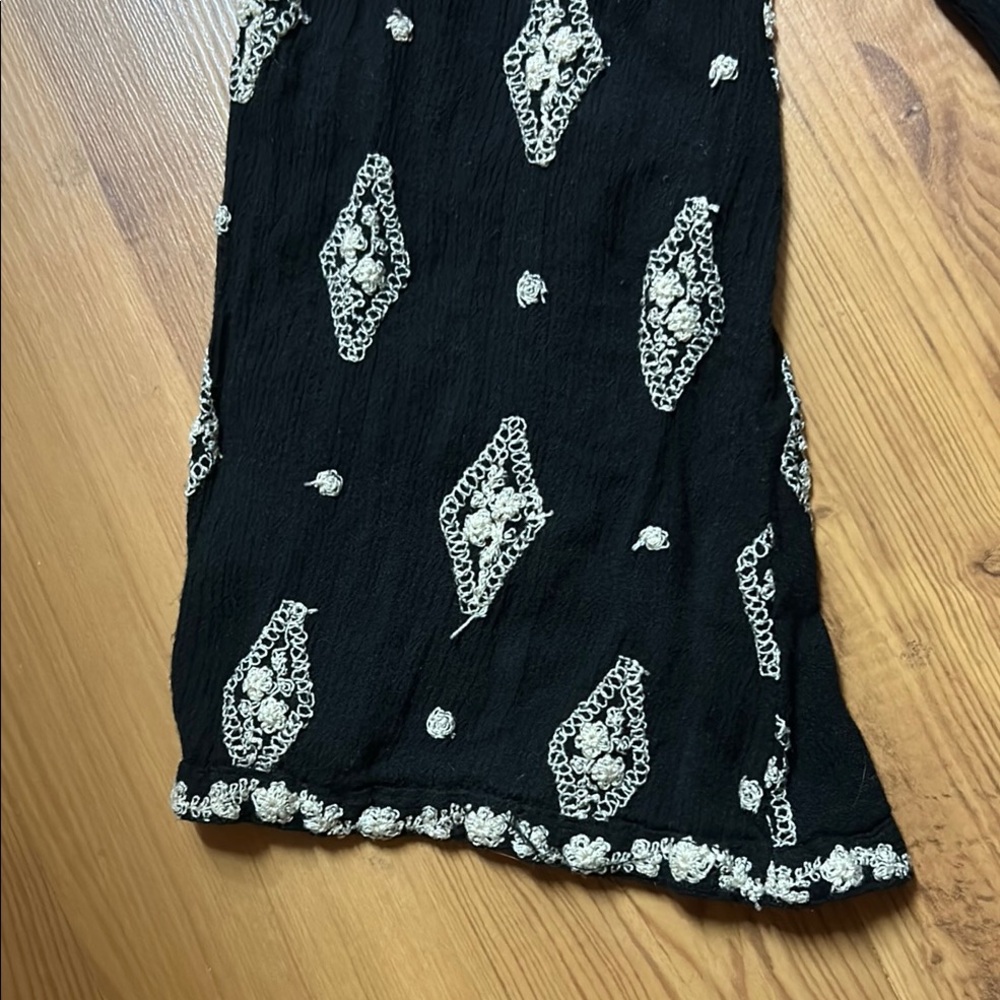 Free People top size xs Black Long Sleeve Boho - Picture 5 of 7